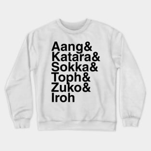 Avatar The Last Airbender Helvetica List Crewneck Sweatshirt